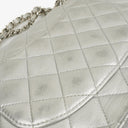 Chanel Classic Double Flap Bag Metallic Silver Quilted Lambskin With Silver-Tone Hardware