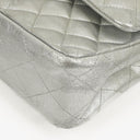 Chanel Classic Double Flap Bag Metallic Silver Quilted Lambskin With Silver-Tone Hardware