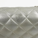 Chanel Classic Double Flap Bag Metallic Silver Quilted Lambskin With Silver-Tone Hardware