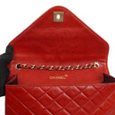 Chanel Classic Envelope Flap Bag in Red Quilted Lambskin With 24K Gold-Plated Hardware