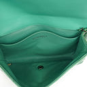 Chanel Classic Flap Clutch With Chain Green Quilted Patent Leather With Silver-Tone Hardware