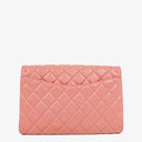 Chanel Classic Flap Clutch With Chain Quilted Leather With Silver-Tone Hardware