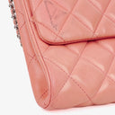 Chanel Classic Flap Clutch With Chain Quilted Leather With Silver-Tone Hardware