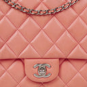 Chanel Classic Flap Clutch With Chain Quilted Leather With Silver-Tone Hardware