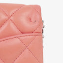 Chanel Classic Flap Clutch With Chain Quilted Leather With Silver-Tone Hardware
