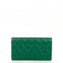 Chanel Classic Flap Long Wallet In Green Quilted Leather