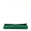 Chanel Classic Flap Long Wallet In Green Quilted Leather