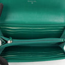 Chanel Classic Flap Long Wallet In Green Quilted Leather