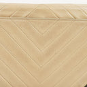 Chanel Classic Full Flap Bag Beige Chevron Quilted Leather 24K Gold-Plated Hardware
