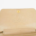 Chanel Classic Full Flap Bag Beige Chevron Quilted Leather 24K Gold-Plated Hardware