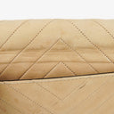 Chanel Classic Full Flap Bag Beige Chevron Quilted Leather 24K Gold-Plated Hardware