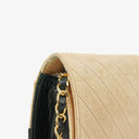 Chanel Classic Full Flap Bag Beige Chevron Quilted Leather 24K Gold-Plated Hardware