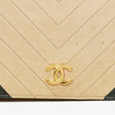 Chanel Classic Full Flap Bag Beige Chevron Quilted Leather 24K Gold-Plated Hardware