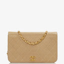 Chanel Classic Full Flap Bag Beige Quilted Lambskin 24K Gold-Plated Hardware