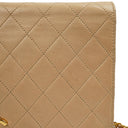 Chanel Classic Full Flap Bag Beige Quilted Lambskin 24K Gold-Plated Hardware
