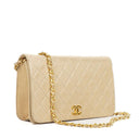 Chanel Classic Full Flap Bag Beige Quilted Lambskin 24K Gold-Plated Hardware