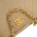 Chanel Classic Full Flap Bag Beige Quilted Lambskin 24K Gold-Plated Hardware