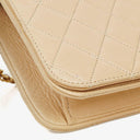 Chanel Classic Full Flap Bag Beige Quilted Lambskin 24K Gold-Plated Hardware