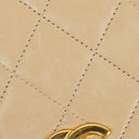 Chanel Classic Full Flap Bag Beige Quilted Lambskin 24K Gold-Plated Hardware