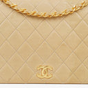Chanel Classic Full Flap Bag Beige Quilted Lambskin 24K Gold-Plated Hardware