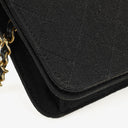 Chanel Classic Full Flap Bag Black Quilted Jersey And Leather 24K Gold-Plated Hardware