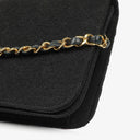 Chanel Classic Full Flap Bag Black Quilted Jersey And Leather 24K Gold-Plated Hardware