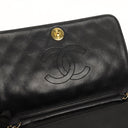 Chanel Classic Full Flap Bag Black Quilted Lambskin 24K Gold-Plated Hardware