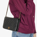 Chanel Classic Full Flap Bag Black Quilted Lambskin 24K Gold-Plated Hardware