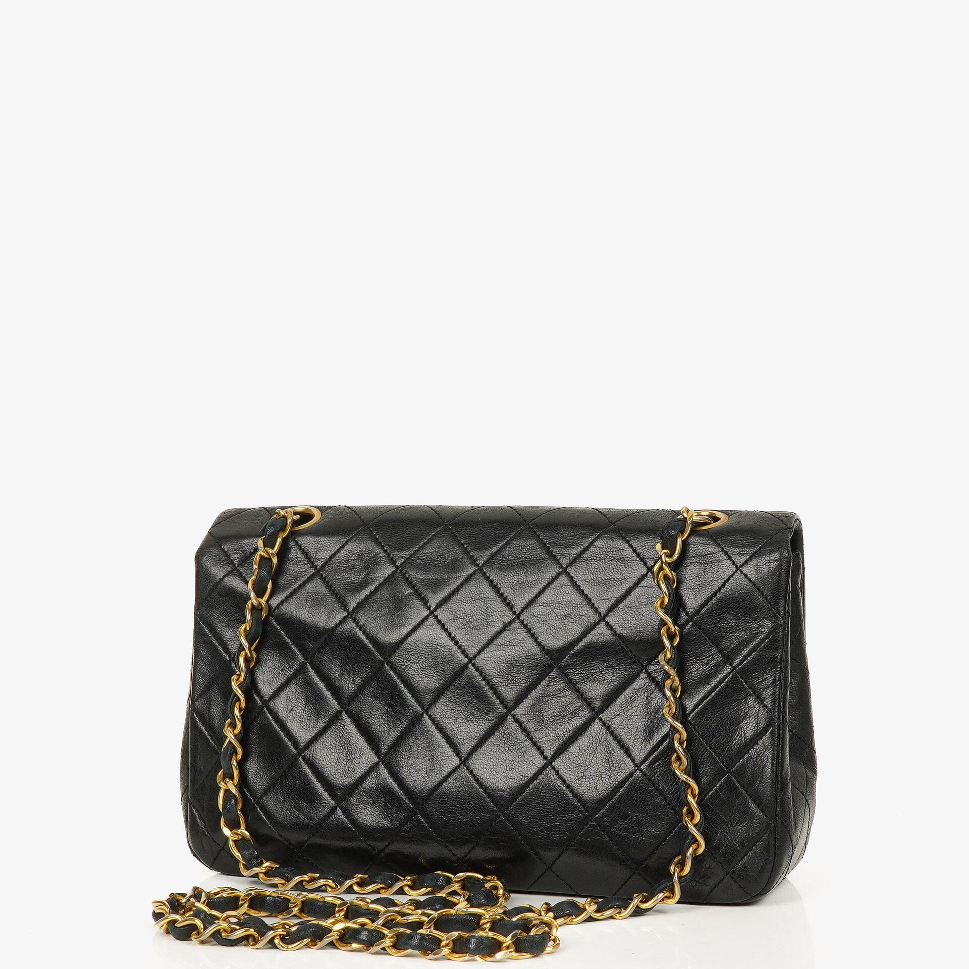 Chanel Classic Full Flap Bag Black Quilted Lambskin 24K Gold-Plated Hardware