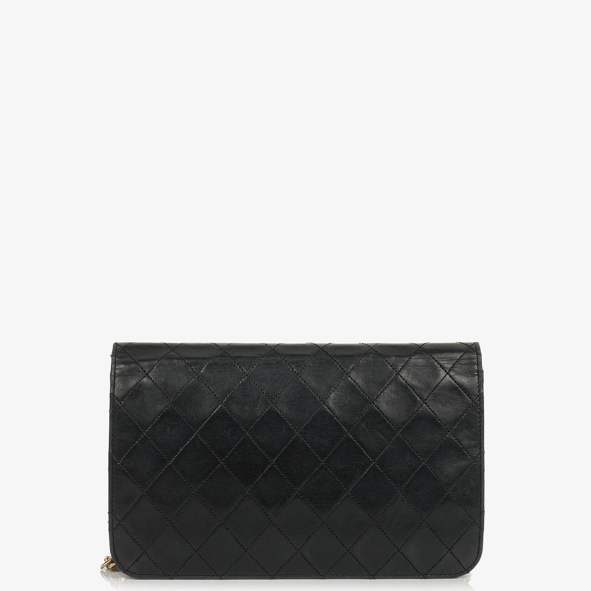Chanel Classic Full Flap Bag Black Quilted Lambskin 24K Gold-Plated Hardware