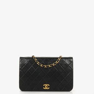 Chanel Classic Full Flap Bag Black Quilted Lambskin 24K Gold-Plated Hardware