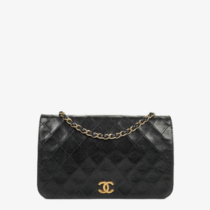 Chanel Classic Full Flap Bag Black Quilted Lambskin 24K Gold-Plated Hardware
