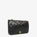 Chanel Classic Full Flap Bag Black Quilted Lambskin 24K Gold-Plated Hardware