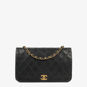 Chanel Classic Full Flap Bag Black Quilted Lambskin 24K Gold-Plated Hardware