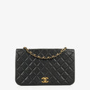 Chanel Classic Full Flap Bag Black Quilted Lambskin 24K Gold-Plated Hardware