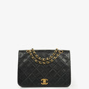 Chanel Full Flap Bag Black Quilted Leather 24K Gold-Plated Hardware