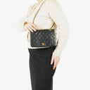 Chanel Full Flap Bag Black Quilted Leather 24K Gold-Plated Hardware