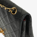Chanel Full Flap Bag Black Quilted Leather 24K Gold-Plated Hardware