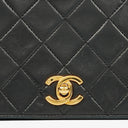 Chanel Full Flap Bag Black Quilted Leather 24K Gold-Plated Hardware