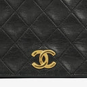Chanel Classic Full Flap Bag Black Quilted Leather 24K Gold-Plated Hardware