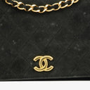 Chanel Classic Full Flap Bag Black Quilted Suede