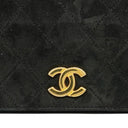 Chanel Classic Full Flap Bag Black Quilted Suede