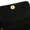Chanel Classic Full Flap Bag Black Quilted Suede