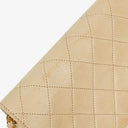Chanel Classic Half Moon Double Flap Bag In Beige Quilted Lambskin And 24K Gold-Plated Hardware