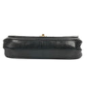Chanel Classic Half Moon Double Flap Bag In Black Quilted Lambskin And 24K Gold-Plated Hardware