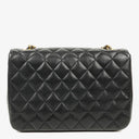 Chanel Classic Half-Moon Single Flap Bag Black Quilted Lambskin With 24K Gold-Plated Hardware