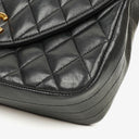 Chanel Classic Half-Moon Single Flap Bag Black Quilted Lambskin With 24K Gold-Plated Hardware