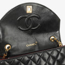 Chanel Classic Half-Moon Single Flap Bag Black Quilted Lambskin With 24K Gold-Plated Hardware