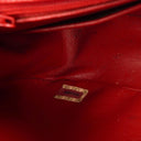Chanel Classic Half-Moon Single Flap Bag Red Quilted Lambskin With 24K Gold-Plated Hardware