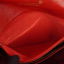 Chanel Classic Half-Moon Single Flap Bag Red Quilted Lambskin With 24K Gold-Plated Hardware